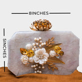 WHITE ACRYLIC CLUTCH-0079